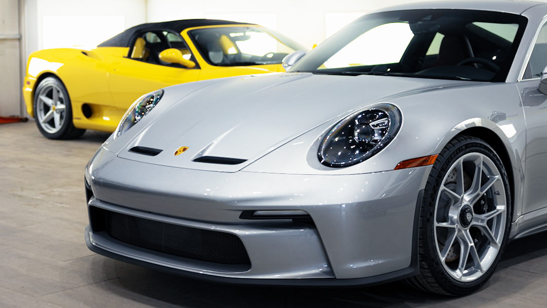 ferrari 360 paint correction restoration and porsche 992 gt3 silver for paint correction and paint protection film