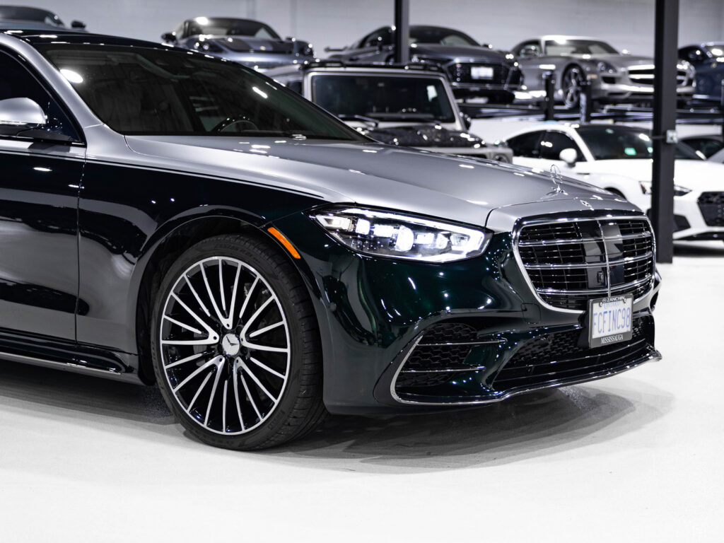 Full body PPF Mercedes S580 front bumper Emerald Green — Le Mans Detailing Markham